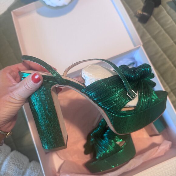Loeffler Randall Emerald Green Platform Sandals - Picture 3 of 5
